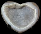 Polished, Agate Heart Filled with Druzy Quartz - Uruguay #62833-1